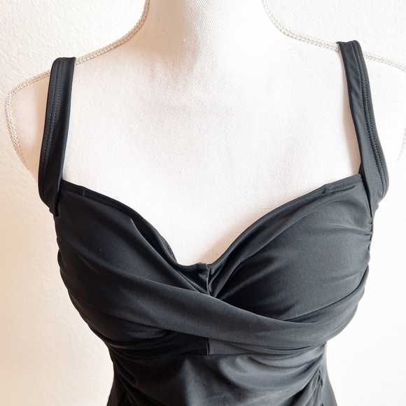 EKOUAER BLACK ONE PIECE TUMMY CONTROL ONE PIECE SWIMSUIT SIZE LARGE BRAND NEW - Picture 3 of 4